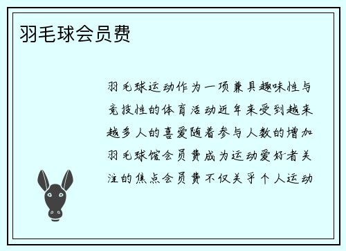 羽毛球会员费